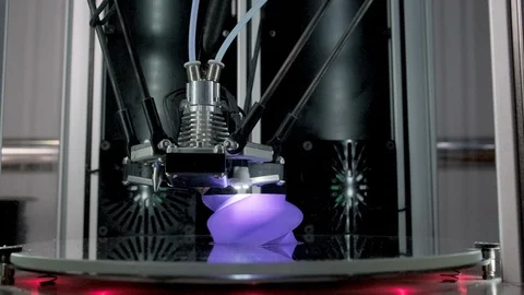 Process of 3d printing of plastic model Stock Footage 116277634