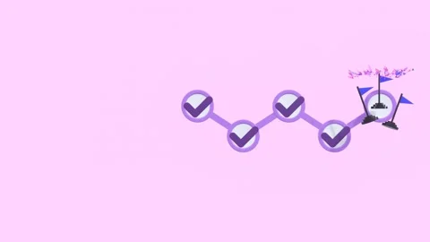 The Process Of Achieving Goals Concept Animation Video With Copy Space For Text. Stock Footage 305738870