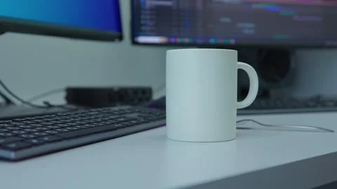 The process of adding milk to coffee cup Video stock 274136353