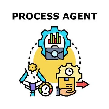Process agent representing business workflow management tasks イラスト素材