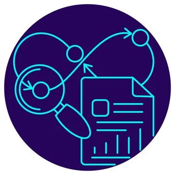 Process Analysis icon. Vector pictogram with thin lines Stock Illustration