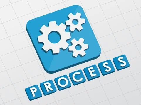 Process and gear wheels symbol, flat design web icon Stock Illustration