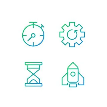 Process and operation pixel perfect gradient linear vector icons set イラスト素材