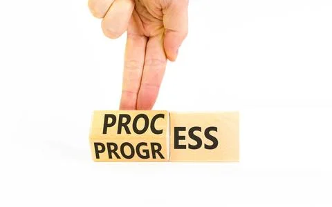 Process and progress symbol. Concept words Process and Progress on beautifu.. Stock Photos