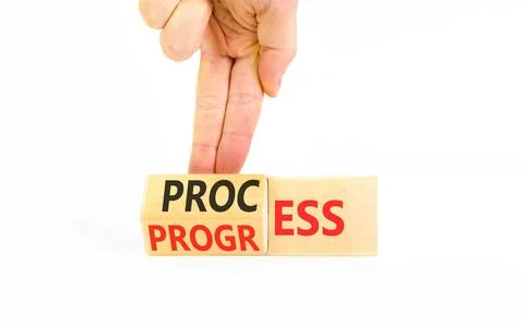 Process and progress symbol. Concept words Process and Progress on beautifu.. Stock Photos