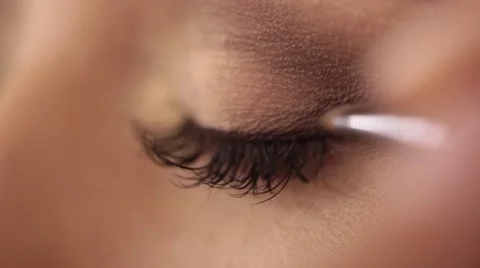 Process of applying eyeshadow, eye make up Stock Footage 67828149