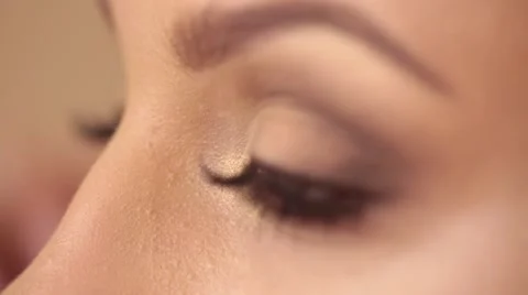Process of applying eyeshadow, eye make up Stock Footage 67828674