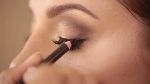 Process of applying eyeshadow, eye make up Stock Footage 67828682