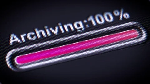 Process of Archiving on a screen. Stock Footage 73827184