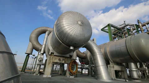 Process area in chemical plant Stock Footage 45281423