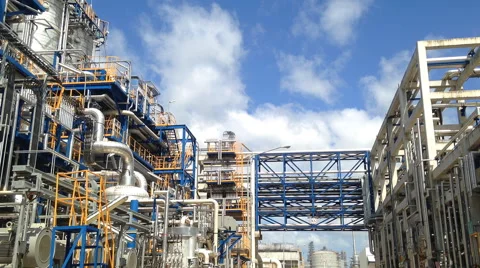 Process area structure of chemical plant , Time lapse Stock Footage 51751590