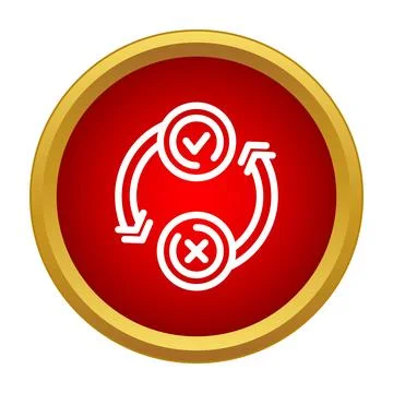 Process arrows with checkmark and cross icon Illustrazione stock