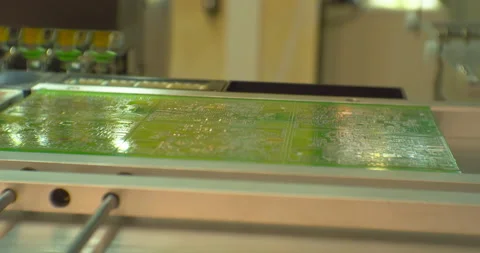 Process of assembling an electronic board with a special robotic cnc machine. Stock Footage 152699630