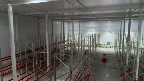 Process of assembling storage racks and pallets Stock Footage 155808640