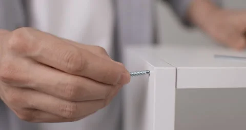 The process of assembling a wooden rack. Close-up Stock Footage 167115941