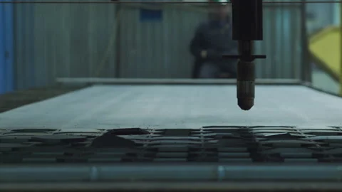The process of automatic drilling of a metal surface and control of the workflow Stock Footage 220686734