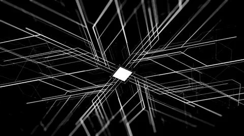 Process of automatically signal transmission on black background. Animation. The Illustrazione stock