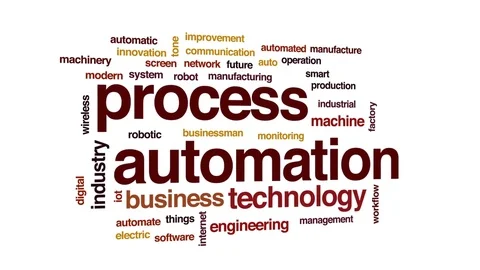 Process automation animated word cloud, ... | Stock Video | Pond5