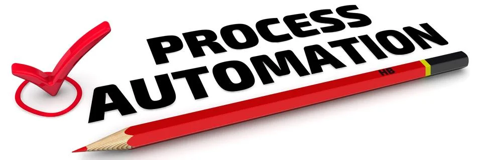 Process automation. The check mark Ilustração Stock