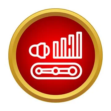 Process automation controlling production line metrics icon Illustrazione stock