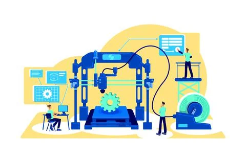 Process automation flat concept vector illustration Illustrazione stock