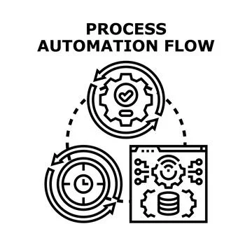 Process automation flow creating business efficiency Stock Illustration