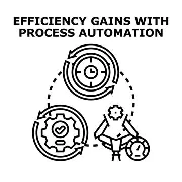 Process automation gaining business efficiency and optimization Illustrazione stock