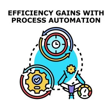 Process automation gaining business efficiency and optimization Stock Illustration