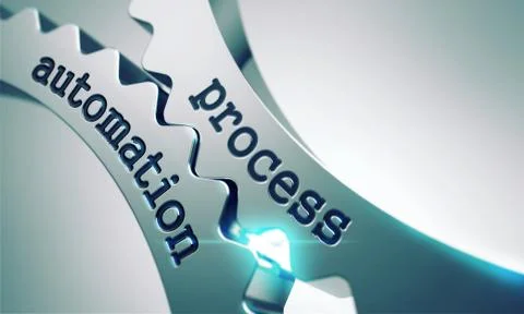 Process Automation on the Gears. Stock Illustration
