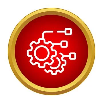 Process automation integrating gears and workflow icons Illustrazione stock