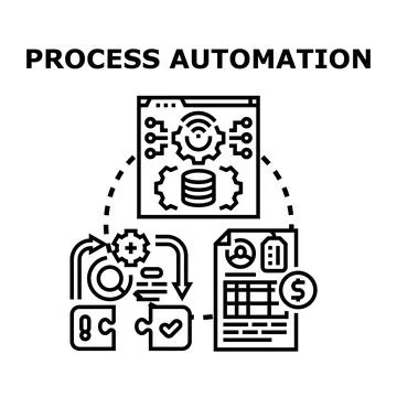 Process automation optimizing company workflow and efficiency Stock Illustration