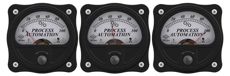Process automation. The percent of implementation 스톡 일러스트