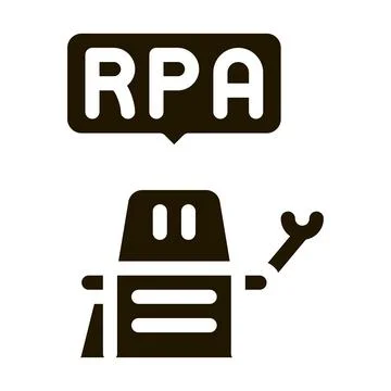 Process automation robot icon Vector Glyph Illustration イラスト素材