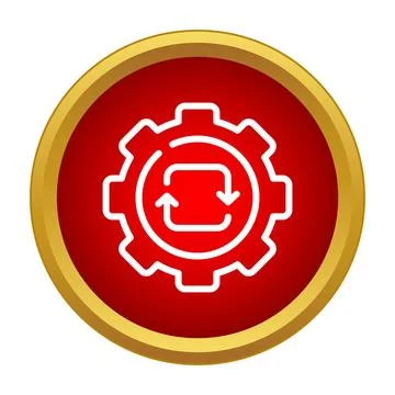 Process automation settings reload gear icon button 库存插图