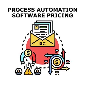 Process automation software pricing strategy concept Stock Illustration