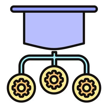 Process automation workflow with connected gears concept Stock Illustration