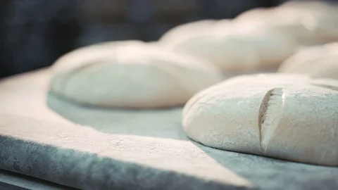 Process of baking breads in 4K Stock Footage 70684652