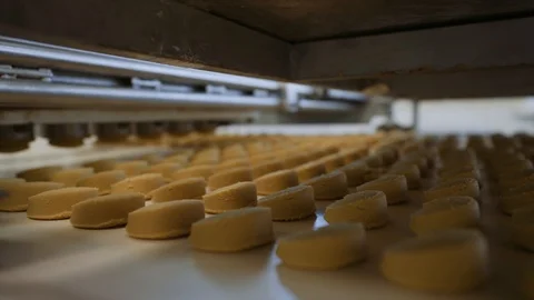 Process of baking in confectionery factory Stock Footage 102462030