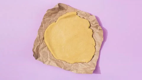 Process of baking cookies-hearts on pink background stop motion Stock Footage 172006102