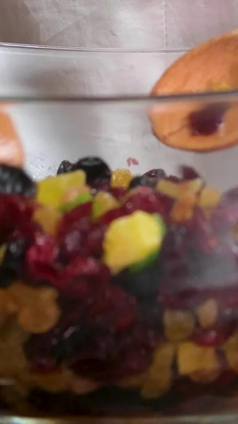 Process of baking Easter bread with raisins soaked in cognac. homemade holiday Video stock 346184334