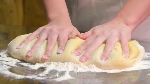 Process of baking Easter bread with raisins soaked in cognac. homemade holiday Stock Footage 346189688