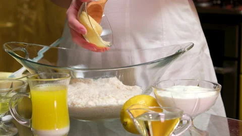 Process of baking Easter bread with raisins soaked in cognac. homemade holiday Stock Footage 346189819