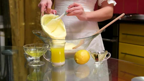 Process of baking Easter bread with raisins soaked in cognac. homemade holiday Stock Footage 346190068