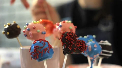 Process of baking homemade cake pops Stock Footage 46487645