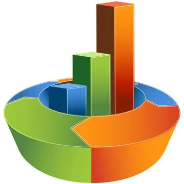 Process bar graph - 3d Illustrazione stock