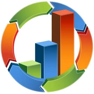Process bar graph - 3d 스톡 일러스트
