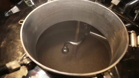 The process of beer fermentation in a special tank Stock Footage 232438153