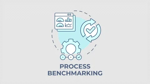 Process benchmarking blue concept icon animation Stock Footage 337936286