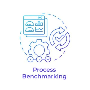 Process benchmarking blue gradient concept icon Illustrazione stock