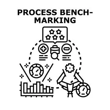 Process benchmarking concept for business improvement Stock Illustration